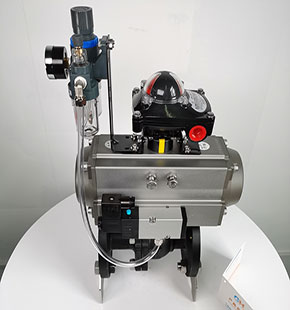 Q641F-16C氣動碳鋼法蘭球閥-氣動O型直通球閥